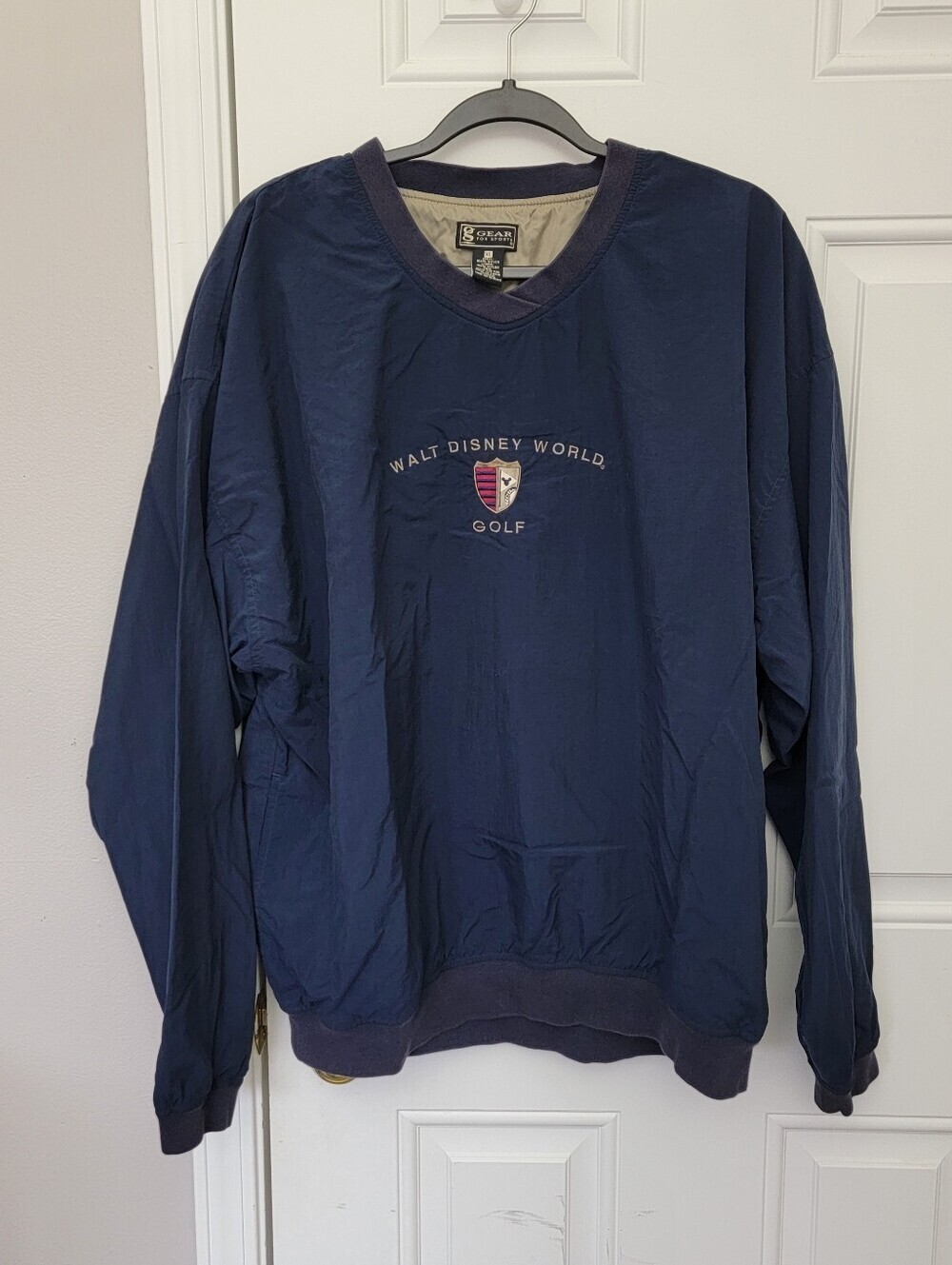 Vintage Gear For Sports Walt Disney World Golf Blue Pullover Windbreaker Size XL